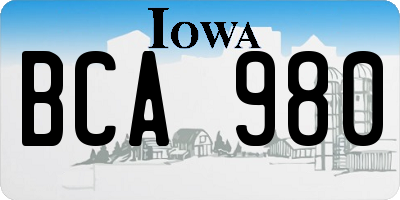 IA license plate BCA980