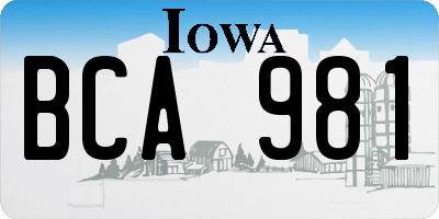 IA license plate BCA981