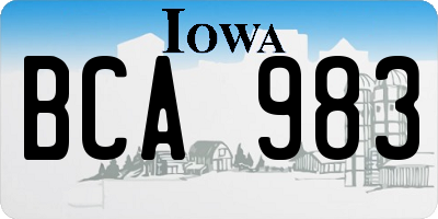 IA license plate BCA983