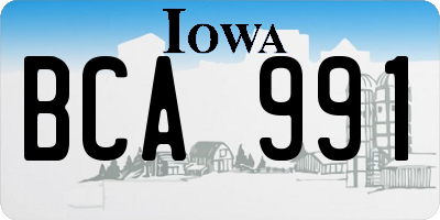 IA license plate BCA991