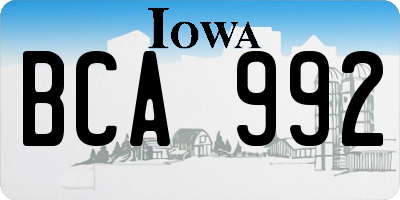 IA license plate BCA992