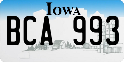 IA license plate BCA993