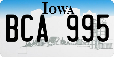 IA license plate BCA995