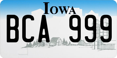 IA license plate BCA999