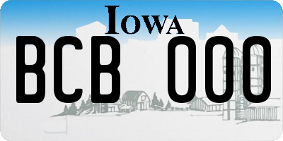 IA license plate BCB000