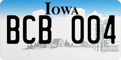 IA license plate BCB004