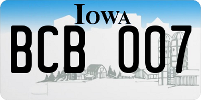 IA license plate BCB007