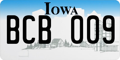 IA license plate BCB009