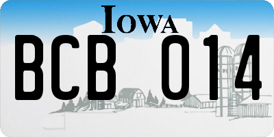 IA license plate BCB014