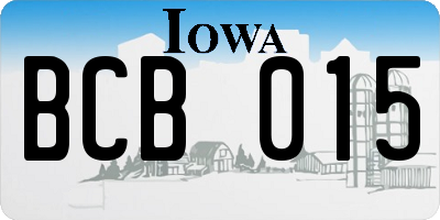 IA license plate BCB015