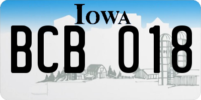 IA license plate BCB018