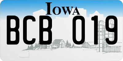 IA license plate BCB019