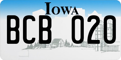 IA license plate BCB020