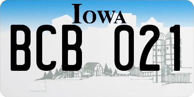 IA license plate BCB021