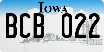 IA license plate BCB022