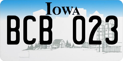 IA license plate BCB023