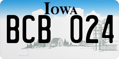 IA license plate BCB024