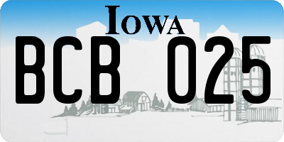 IA license plate BCB025