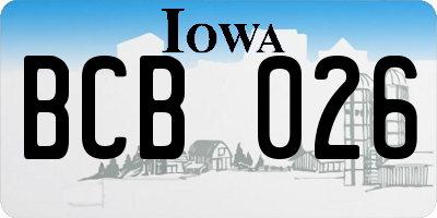 IA license plate BCB026
