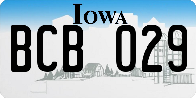 IA license plate BCB029
