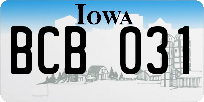 IA license plate BCB031