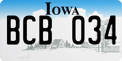 IA license plate BCB034