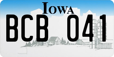 IA license plate BCB041