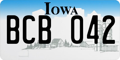 IA license plate BCB042
