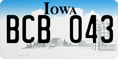 IA license plate BCB043