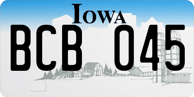 IA license plate BCB045