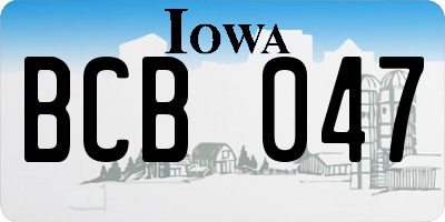 IA license plate BCB047