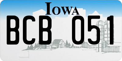 IA license plate BCB051