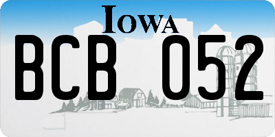 IA license plate BCB052