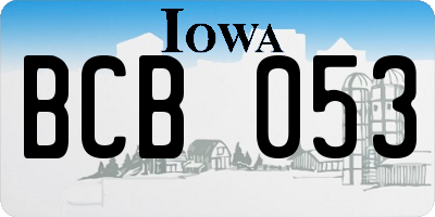 IA license plate BCB053