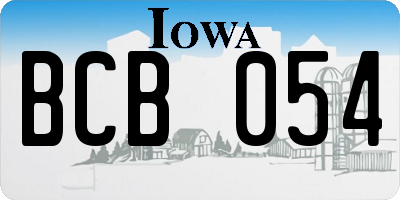 IA license plate BCB054