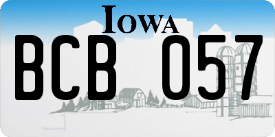 IA license plate BCB057