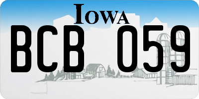 IA license plate BCB059