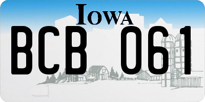 IA license plate BCB061