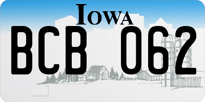 IA license plate BCB062