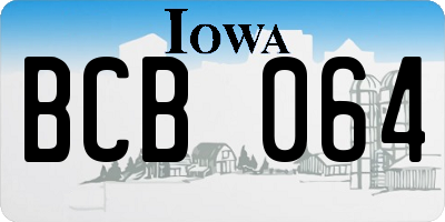 IA license plate BCB064