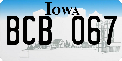 IA license plate BCB067