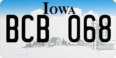 IA license plate BCB068