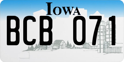 IA license plate BCB071