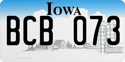 IA license plate BCB073