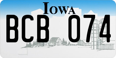 IA license plate BCB074