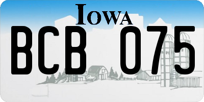 IA license plate BCB075