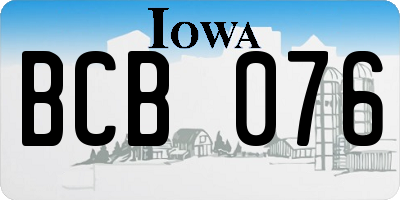 IA license plate BCB076