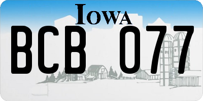 IA license plate BCB077
