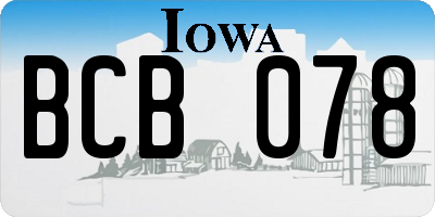 IA license plate BCB078