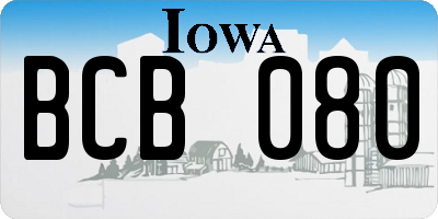 IA license plate BCB080